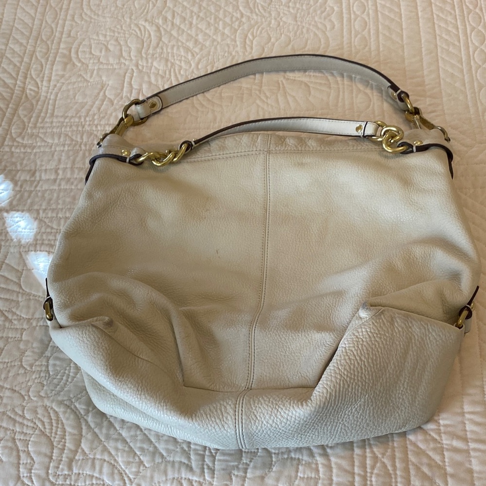Coach Cream Leather Hobo Bag
